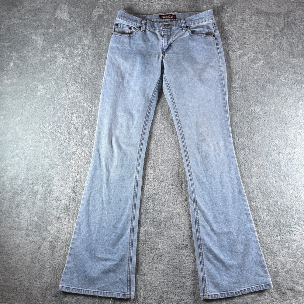 Be Bop Light Wash Flare‎ Jeans Low Rise Bootcut Denim Rogue Button Blue